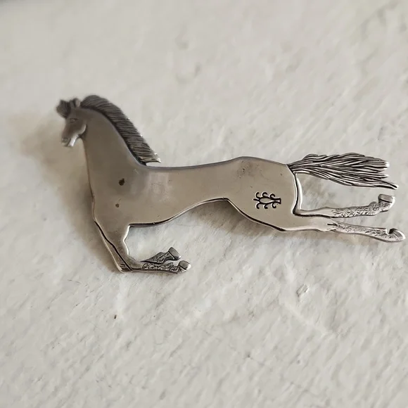 Amazing Vintage Native American Navajo Running Pony Pin by Frank Salcido 🐎♥️ - Picture 11 of 11